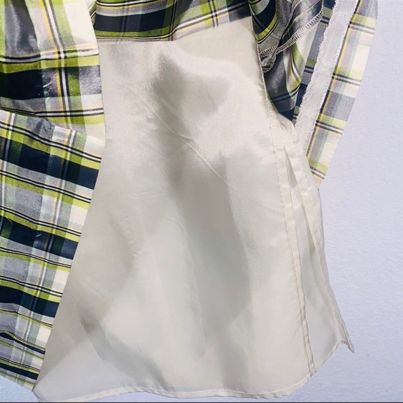 Brooks Brothers silk green Tartan plaid sleeveless dress boat neck size 8 - Picture 7 of 11